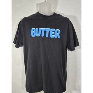 Butter Goods Mens Graphic T-Shirt Black Blue Bubble Logo Streetwear Skate Size M
